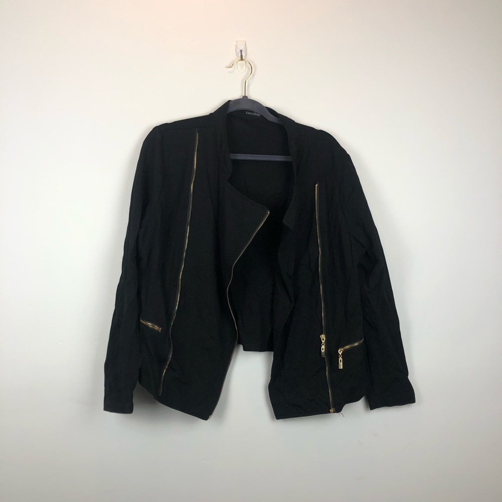 Black Blazer with Gold Accents